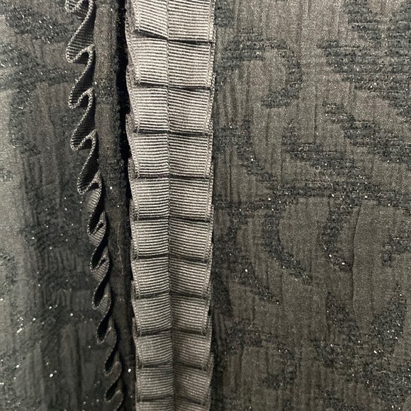 Coldwater Creek Black Brocade Shimmer Embroidered Evening Blazer Jacket - Large - Picture 5 of 13